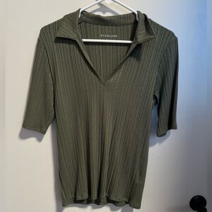 Everlane Green ribbed shirt